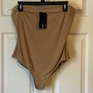 Fashion Nova Women’s Tan Tubular Bodysuit New with Tag Size X-Large